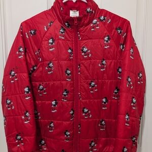 Disney Red Mickey Mouse Puffer Jacket